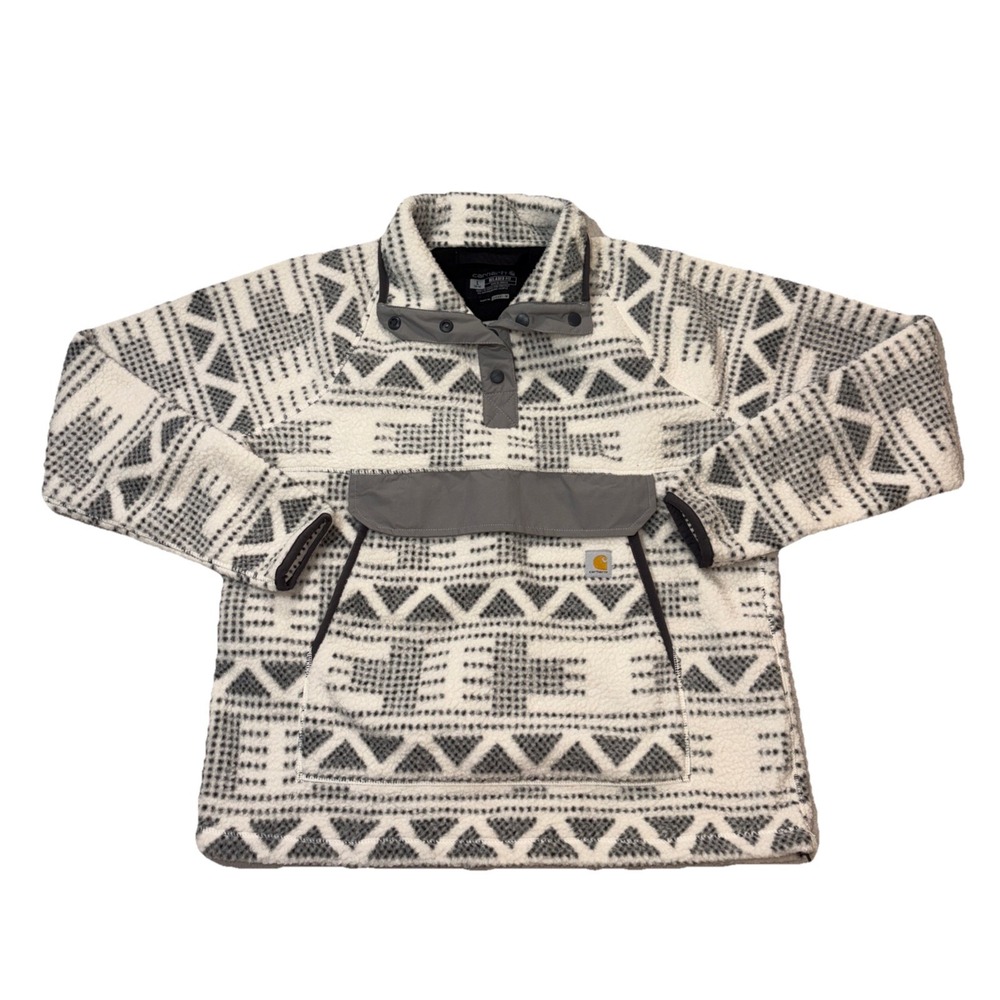 Carhart Native‎ Sweater Relaxed fit Youth Large 12-14 white/gray front pocket